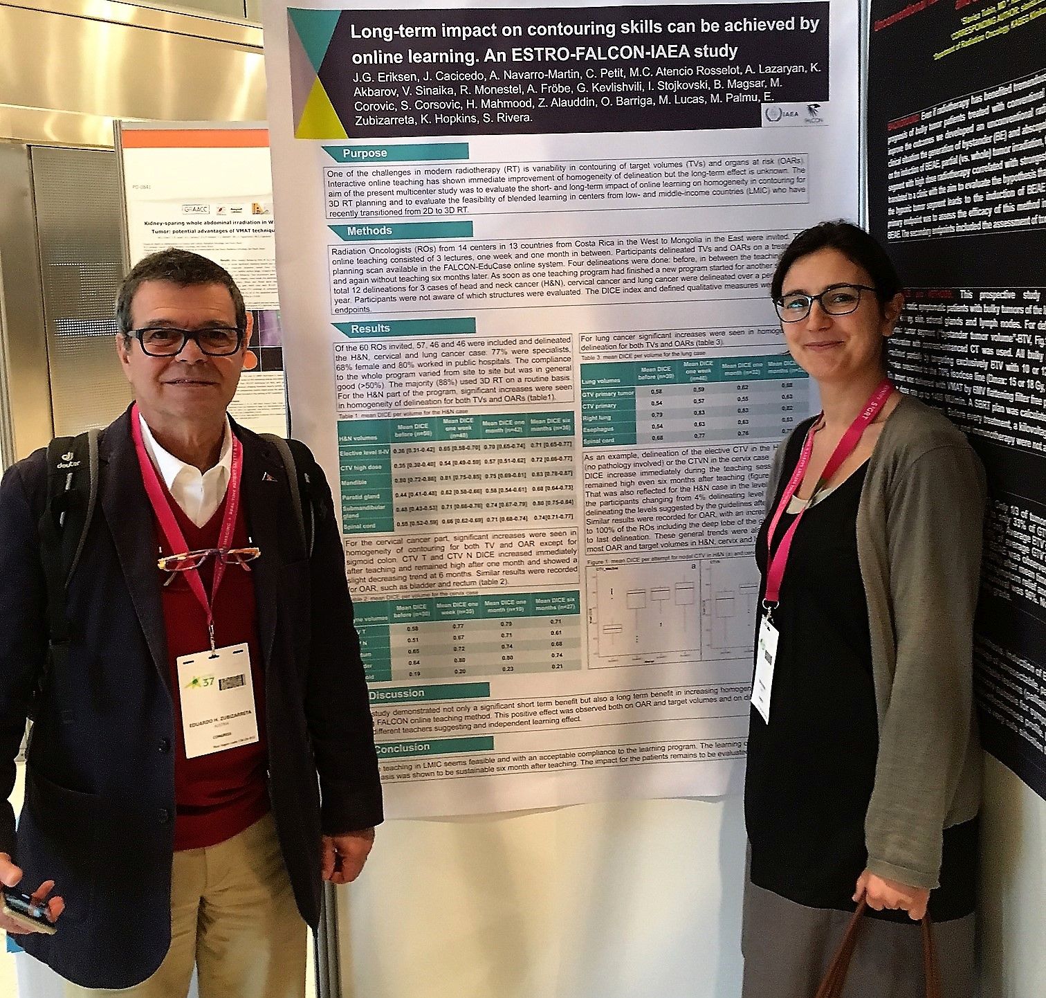 IAEA staff present a poster about the previous CRP at the Estro 37 conference in Barcelona.
