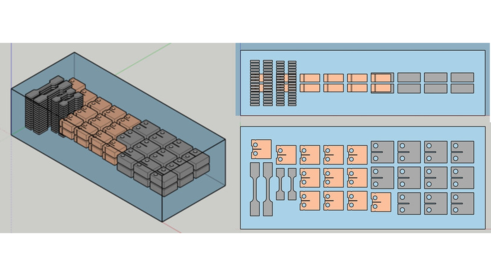 European Ferritic-Martensitic Steel EUROFER97-3 machining plan. Specimens from left to right: DONES tensile, SSJ3?tensile, mini-CT, mCT-DONES. (Image: IAEA)