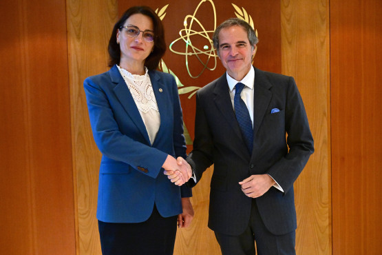 Rafael Mariano Grossi, IAEA Director-General, met with HE Ms. Daniela Misail, Minister of Interior of Moldova, during her official visit to the Agency headquarters in Vienna, Austria. 19 May 2025.