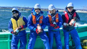 國際原子能機構原子能機構總干事與國際專家一起在福島附近進行海水取樣