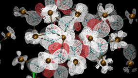 Collective electronic interaction of a cluster of hydrogen atoms in a crystal of tungsten used to prototype fusion materials