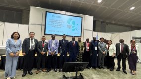  From left: Feng Dongxin, Takashi Nakano, Alue Dohong, Amadou Dicko, El Vadil Ahmed Louly Paul Kipronoh Ronoh, Khumbize Kandodo Chiponda, Joe Phaahla, Samba Cor Sarr, Toshio Kaneko, May Abdel-Wahab, Gashaw Wolde and Laura Vei.