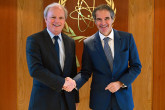 Rafael Mariano Grossi, IAEA Director-General, met with Axel van Trotsenburg, Senior Managing Director at World Bank, during his official visit to the Agency headquarters in Vienna, Austria. 6 May 2025.