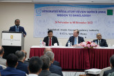 <p><b>
Day 1: Entrance meeting
</p></b>
<p>
The IRRS mission officially begins with a formal entrance meeting. Muzammel Haque, Chairman of BAERA, delivers opening remarks, and the IRRS team leader provides an overview of the process and expectations for the mission.</p><p><i>
Pictured: Zia Shah, IAEA; Satyajit Ghose, BAERA; Mark Foy, Office for Nuclear Regulation, United Kingdom; Muzammel Haque, BAERA</p></i>
