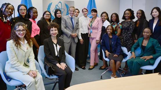 The winners of "Shaping Africa's Future with Nuclear Science" contest met IAEA Director General Rafael Mariano Grossi during the IAEA General Conference in September 2025